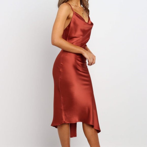 PETAL & PUP CYPRESS DRESS IN RUST - Picture 7 of 9